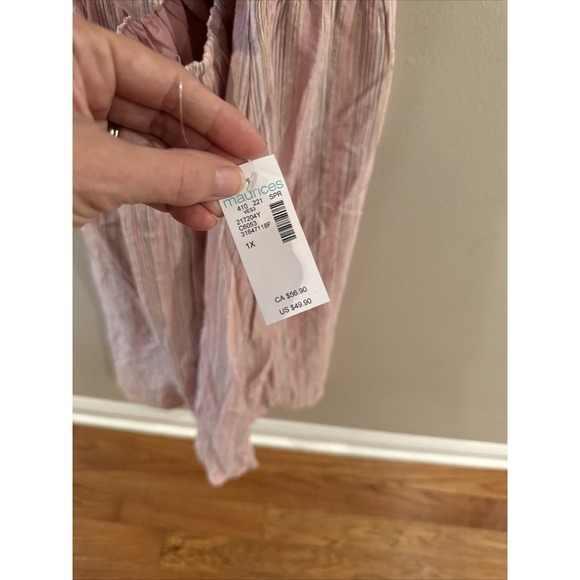 Maurice's Pastel Open Back Midi Dress 1X Country Concert Girlcore Romantic NEW - Picture 7 of 7